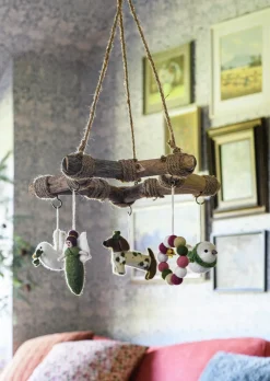 Sjaal met Verhaal Weihnachtsbaumschmuck Vogel creme 8 x 12 x 6 cm