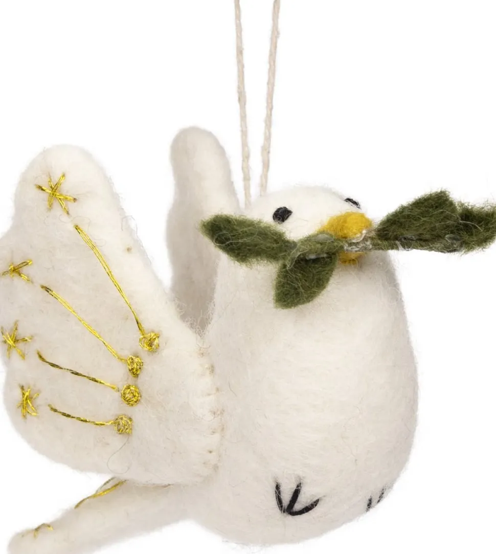 Sjaal met Verhaal Weihnachtsanhänger Friedentaube weiß 9 x 5 x 12 cm