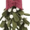 Sjaal met Verhaal Weihnachtsanhänger Mistel grün / weiß / rot 26 x 14 x 5 cm