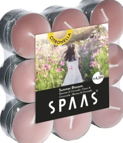 Spaas Citronella-Teelichter Summer Blossom rosa 4,5 Std. 18 St. D 11,8 H 3,2 cm