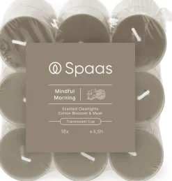 Spaas Duftkerze Essential collection Mindful Morning taupe 4,5 Std. D 3,5 H 1,6 cm 18 St.