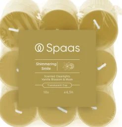 Spaas Duftkerze Essential collection Shimmering Smile beige 4,5 Std. D 3,5 H 1,6 cm 18 St.
