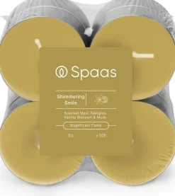 Spaas Duftkerze Essential collection Shimmering Smile beige 10 Std. D 6 H 2,1 cm 8 St.