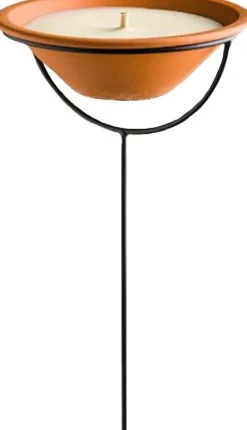 Spaas Halter für Kerze in Terracotta-Schale schwarz D 21 H 100 cm