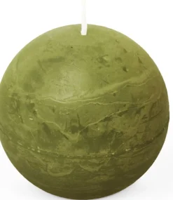 Spaas Kugelkerze Essential collection olivgrün 24 Std. D 8 H 8 cm