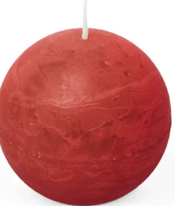 Spaas Kugelkerze Rustic rot 24 Std. D 8 cm