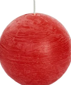 Spaas Kugelkerze Rustic rot 40 Std. D 10 cm