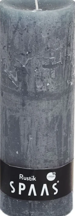 Spaas Stumpenkerze Rustic grau D 6,8 cm H 19 cm