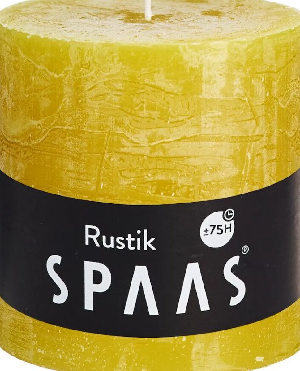Spaas Stumpenkerze Rustic gelb D 10 cm H 10 cm