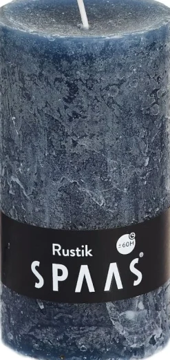 Spaas Stumpenkerze Rustic petrolblau D 7 cm H 13 cm