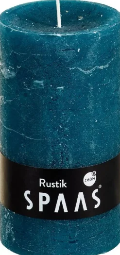 Spaas Stumpenkerze Rustic blau-grün D 7 cm H 13 cm