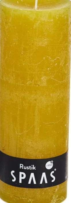 Spaas Stumpenkerze Rustic gelb D 6,8 cm H 19 cm