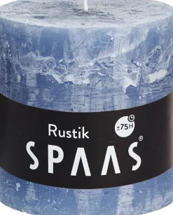 Spaas Stumpenkerze Rustic grau-blau D 10 cm H 10 cm