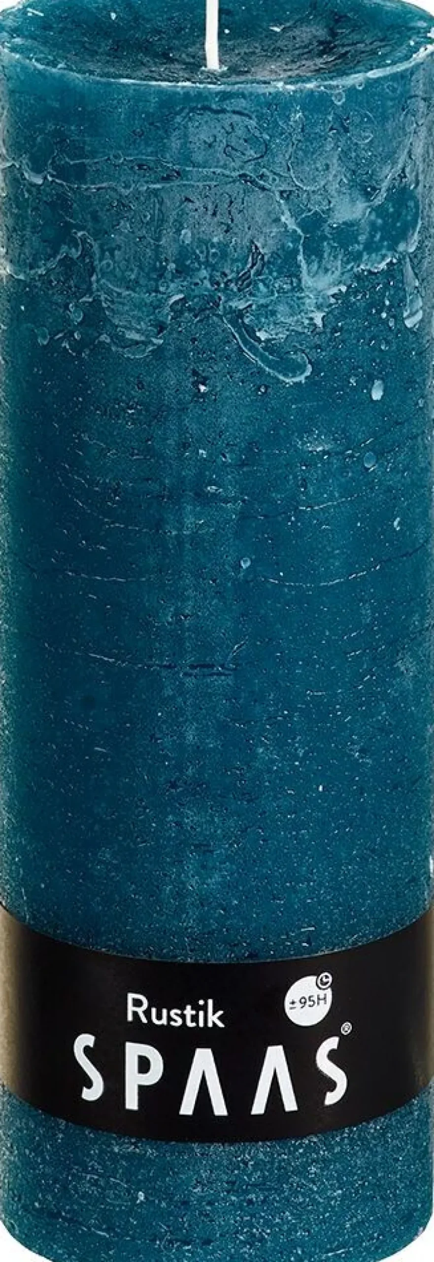 Spaas Stumpenkerze Rustic blau-grün D 6,8 cm H 19 cm