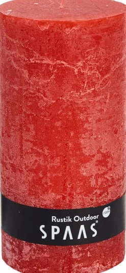 Spaas Stumpenkerze Rustic rot D 10 cm H 20 cm