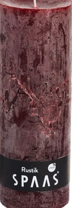 Spaas Stumpenkerze Rustic weinrot D 6,8 cm H 19 cm