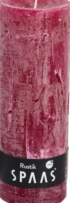 Spaas Stumpenkerze Rustic rot D 6,8 cm H 19 cm