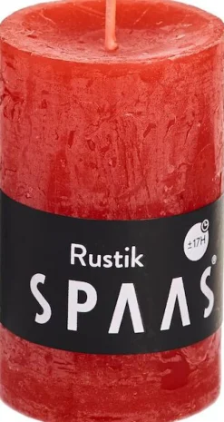 Spaas Stumpenkerze Rustic rot D 4,8 cm H 8 cm