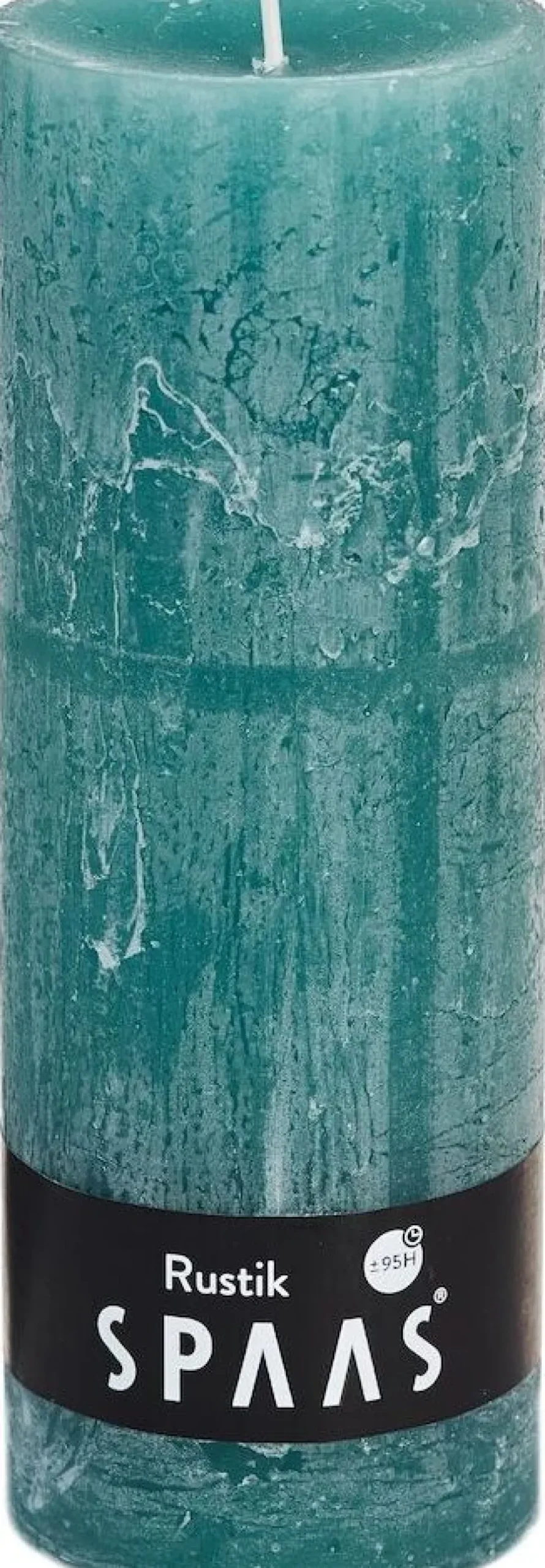 Spaas Stumpenkerze Rustic türkis D 6,8 cm H 19 cm