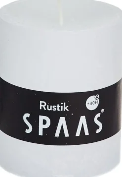 Spaas Stumpenkerze Rustic weiß D 7 cm H 8 cm