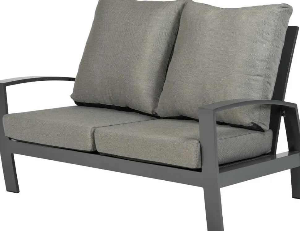 Tierra Outdoor Loungesofa Valencia 2-Sitzer Aluminium anthrazit