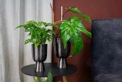 TS Blumentopf mit Fuß Lauren grau D 15 H 24 cm