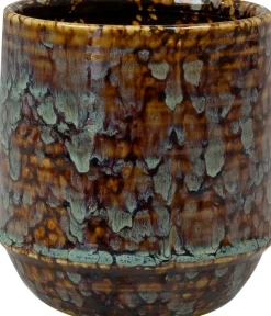 TS Blumentopf Noud braun / mint D 11 H 12 cm