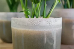 TS Blumentopf Tara grün / grau D 17 H 15 cm