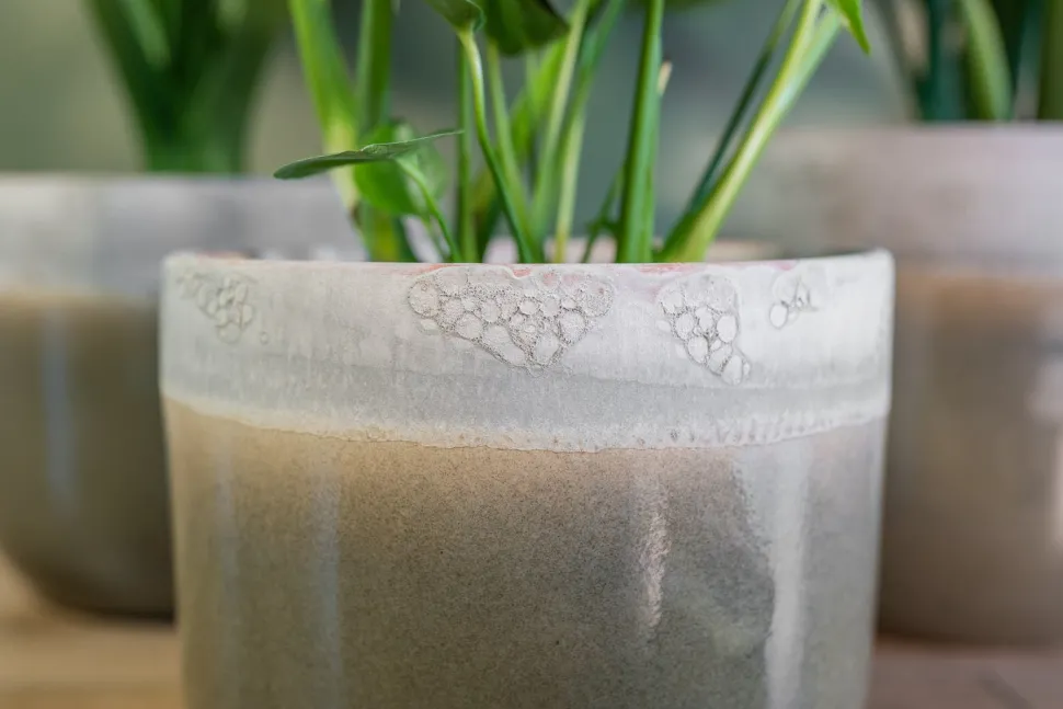 TS Blumentopf Tara grün / grau D 23 H 20 cm