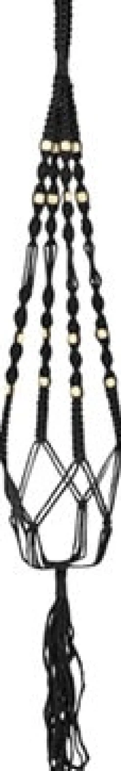 TS Makramee Blumenampel schwarz D 2 cm H 95 cm