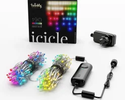 Twinkly Eisregen-Lichterkette mit App 190 LEDs bunt und warmweiß 5 m