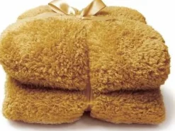 Unique Living Decke Teddy gelb 150 x 200 cm