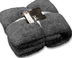 Unique Living Decke Teddy dunkelgrau 150 x 200 cm