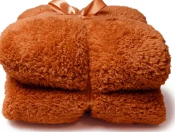 Unique Living Plaid Teddy orange 150 x 200 cm