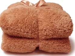 Unique Living plaid Teddy orange 150 x 200 cm