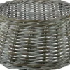 Van der Leeden Korb für Weihnachtsbaum Rattan D 60 H 26 cm grau / weiß