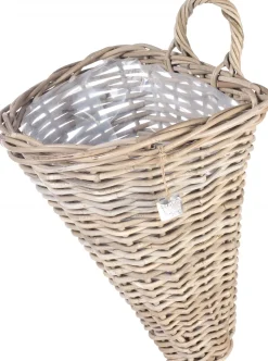 Van der Leeden Wand-Pflanzkorb Rattan 30 x 26 x 37 cm