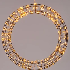 Weihnachtsanhänger Kranz schwarz mit 1200 LEDs warmweiß D 56 cm