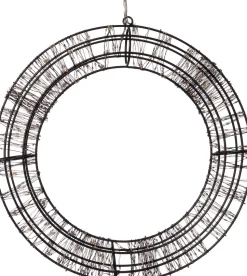 Weihnachtsanhänger Kranz schwarz mit 800 LEDs warmweiß D 36 cm