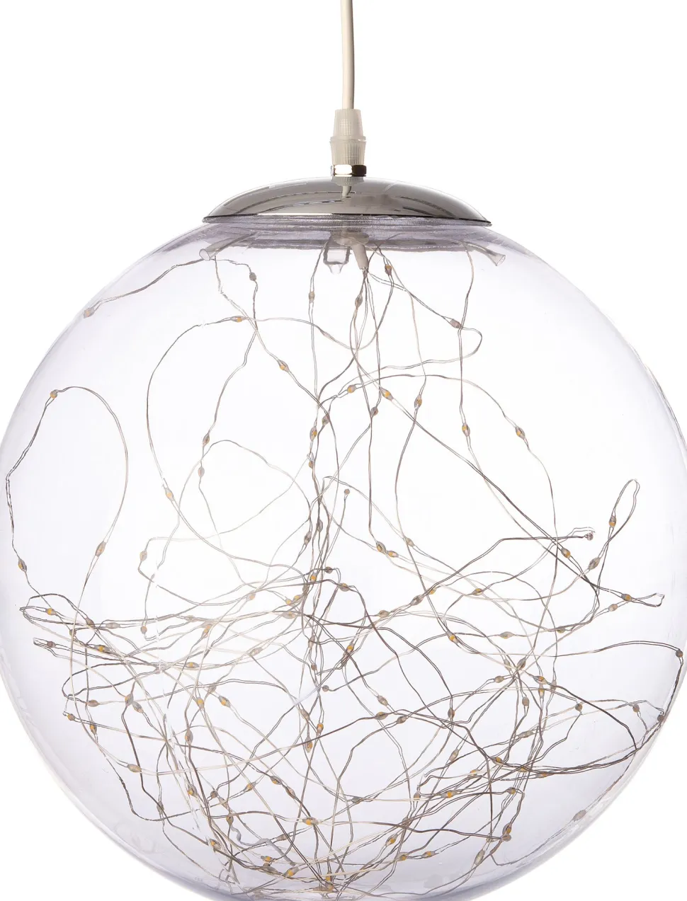 Weihnachtsanhänger Kugel klar mit 125 LEDs warmweiß D 25 cm