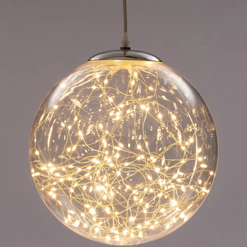 Weihnachtsanhänger Kugel klar mit 125 LEDs warmweiß D 25 cm