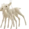 Weihnachtsbaumschmuck Hirsch 9 cm weiß 2 St.