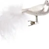 Weihnachtsbaumschmuck Vogel mit Clip Glas weiß 18 cm