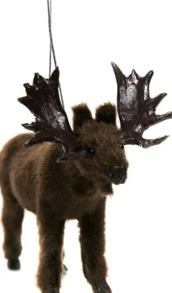 Weihnachtsbaumschmuck Waldtier Elch braun 11 x 9 x 8 cm