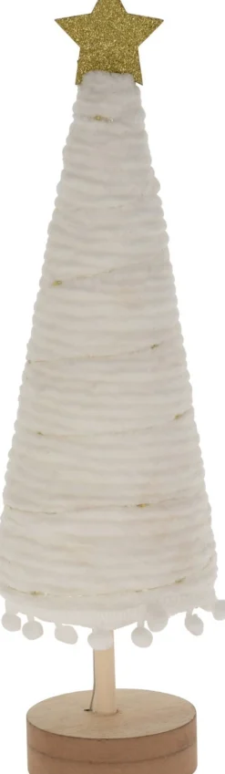 Weihnachtsdeko Baum Cosy weiß mit 20 LEDs warmweiß D 11 H 38 cm