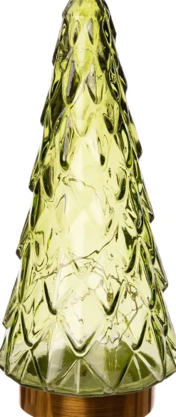 Weihnachtsdeko Baum grün mit 10 LEDs warmweiß D 10,5 H 24,5 cm