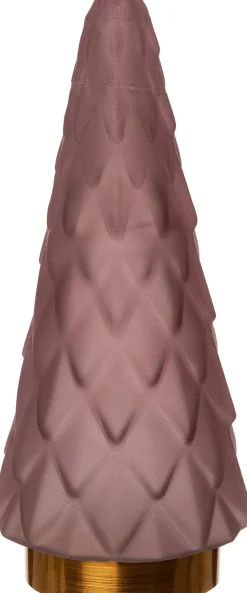 Weihnachtsdeko Baum rosa mit 10 LEDs warmweiß D 10,5 H 24,5 cm