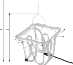 Weihnachtsdeko Laterne mit 144 LEDs warmweiß 22,5 x 22,5 x 41 cm