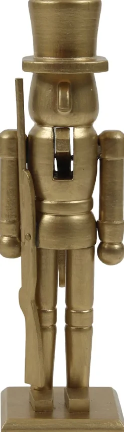 Weihnachtsdeko Nussknacker gold 6,5 x 5,5 x 18 cm