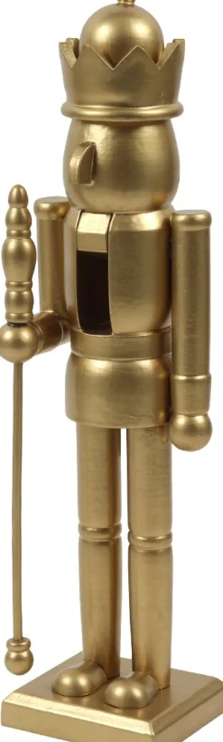 Weihnachtsdeko Nussknacker gold 10 x 8 x 38 cm